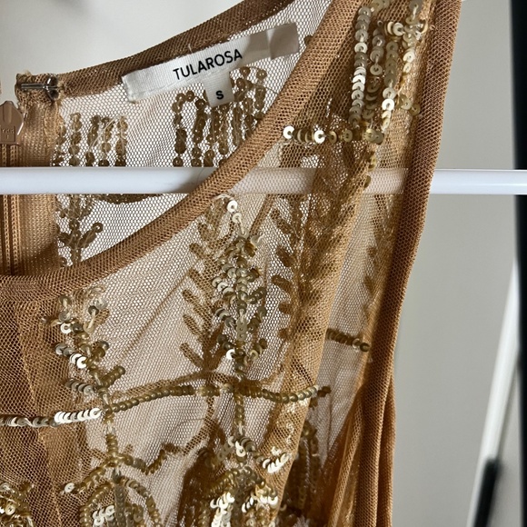 TULAROSA GOLD SEQUIN ROMPER WITH BELT - Picture 5 of 5